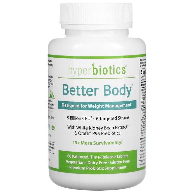 Hyperbiotics, Better Body, Designed for Weight Management, 5 Billion CFU, 60 Time-Release Tablets on Productcaster.