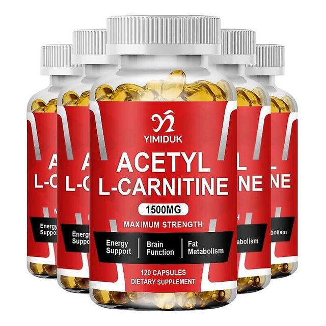 Vorallme Acetyl L-Carnitine 1500mg High Potency Supports Natural Energy Production Supports Memory Focus Increase Body Performance 5 Bottles 120PCS on Productcaster.