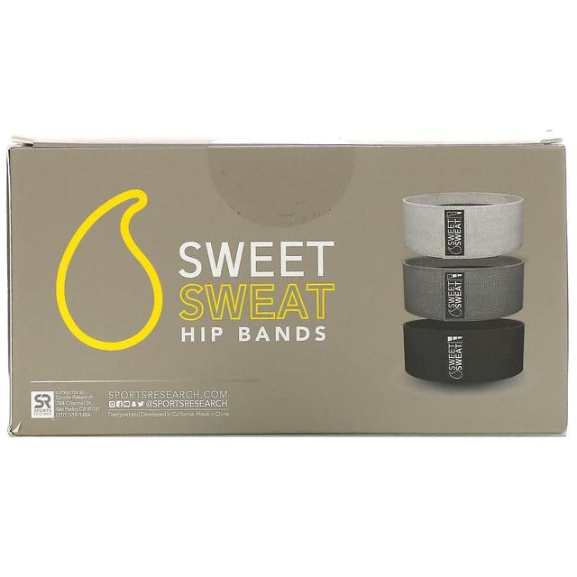 Sports Research Sportforskning, Sweet Sweat Hip Bands, Grå, 3 band on Productcaster.