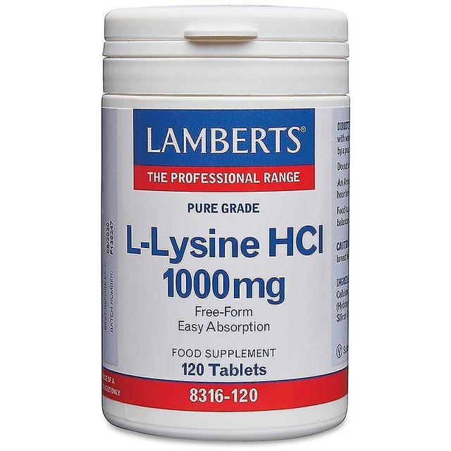 Lamberts L-Lysiini 1000mg Tabs 120 (8316-120) on Productcaster.