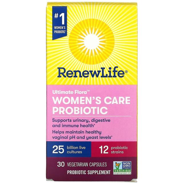 Renew Life, Ultimate Flora, Women's Care Probiotic, 25 Billion Live Cultures, 30 Vegetarian Capsules on Productcaster.