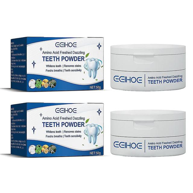 Amino Acid Freshed Teeth Powder Plaque Tooth Stains Cleaning Powder Refreshing Breath Tooth Whitener 2pcs on Productcaster.