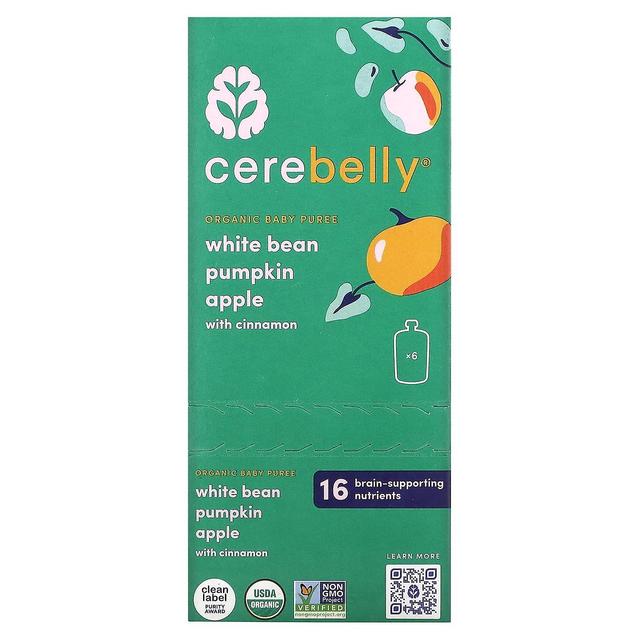 Cerebelly, Organic Baby Puree, White Bean, Pumpkin, Apple with Cinnamon, 6 Pouches, 4 oz (113 g) Eac on Productcaster.