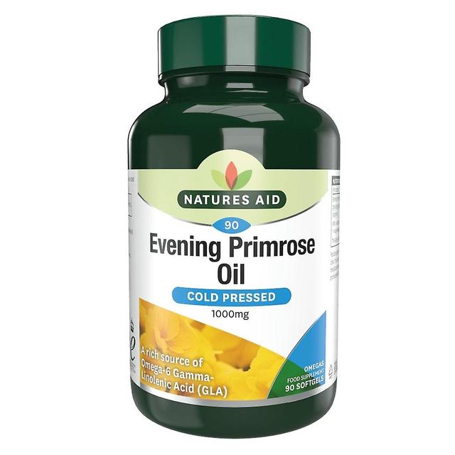 Natures Aid Las naturalezas ayuda onagra aceite 1000mg (9-10% GLA) frío presionado, 90 cápsulas on Productcaster.