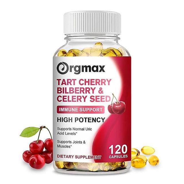 Visgaler Organic Tart Cherry Extract Capsules With Bilberry Fruit&celery Seed Support Joint Immune Function Muscle Recovery Free Shipping 120pcs on Productcaster.