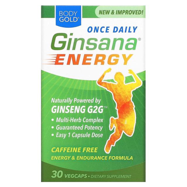 Body Gold BodyGold, Ginsana Energy, Caffeine Free, 30 VegCaps on Productcaster.