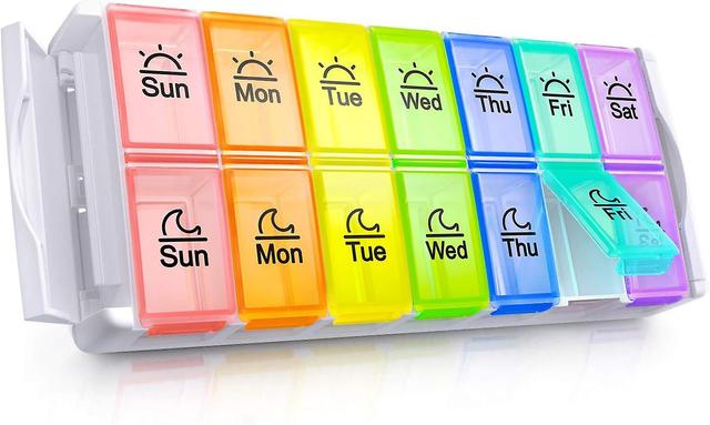 Akayie Pill Organizer, Pill Box 2 Times A Day For Fish Oil, Pills, Vitamins And on Productcaster.