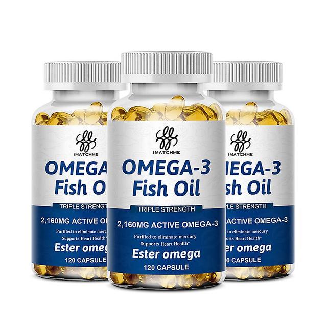 Tib Deep Sea Fish Oil Omega 3 Epa & Dha Immune & Heart Supporting Fatty Acids - Promotes Immunity, Joints, Eyes, Brain & Skin Health 3 bottles 120pcs on Productcaster.