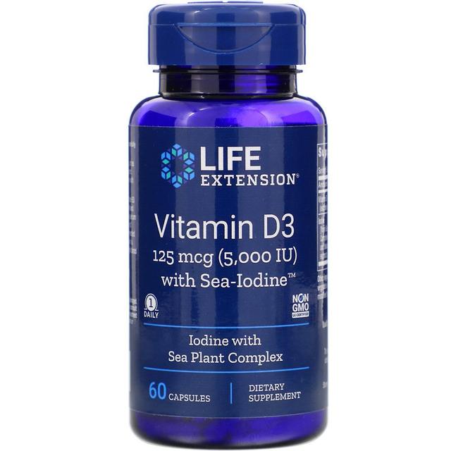 Life Extension, Vitamin D3 mit Sea-Jod, 125 mcg (5.000 I.E.), 60 Kapseln on Productcaster.