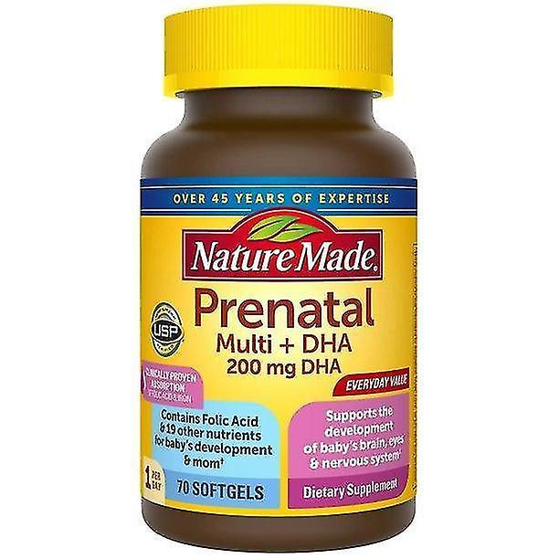 Nature made prenatal multi + dha, 70 softgels, prenatal vitamins & minerals, clinically proven absorption of folic acid and iron on Productcaster.