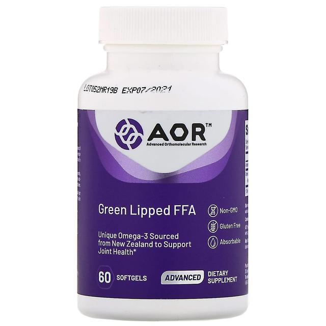 Advanced Orthomolecular Resear Advanced Orthomolecular Research AOR, Green Lipped FFA, 60 Softgels on Productcaster.