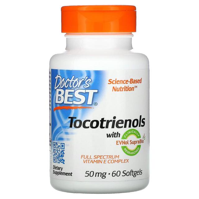 Doctor's Best, Tocotrienols with EVNol SupraBio, 50 mg, 60 Softgels on Productcaster.