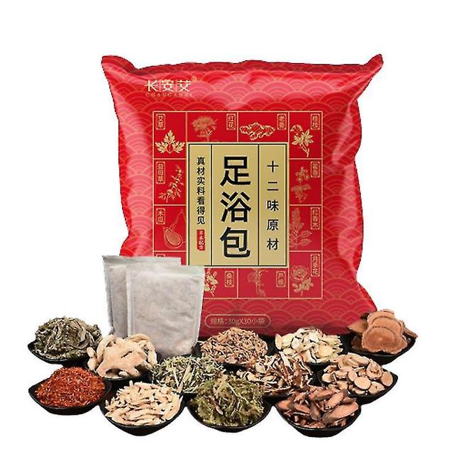 Zsecv 12 Flavors Chinese Medicine Bag Voetenbad Foot Bath Bag Foot Bath Ginger Wormwood Insomnia Herb Dysmenorrhea Foot Bag 30g*30bags on Productcaster.