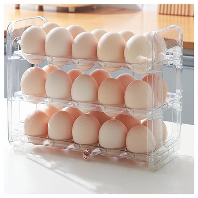 Plastic Egg Storage Box 3 Layer Anti-roll Egg Box Large Capacity Egg Container clearance Medium on Productcaster.