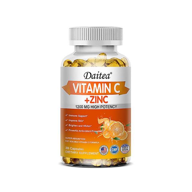 Vorallme Vitamin C And Zinc Capsules Support Hair, Skin, Nails And Joint Health And Boost Immune Vegan Supplement 30 count-1 bottle on Productcaster.