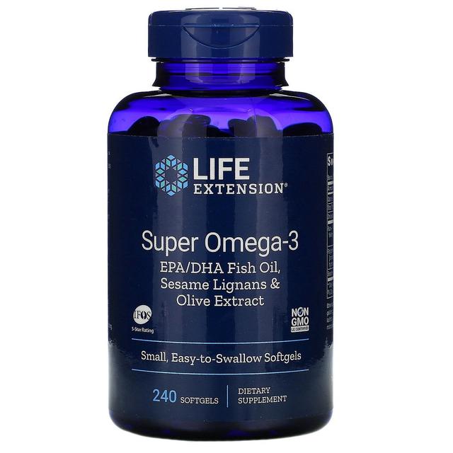 Life Extension Elämän pidentäminen, Super Omega-3, 240 pehmeää geeliä on Productcaster.