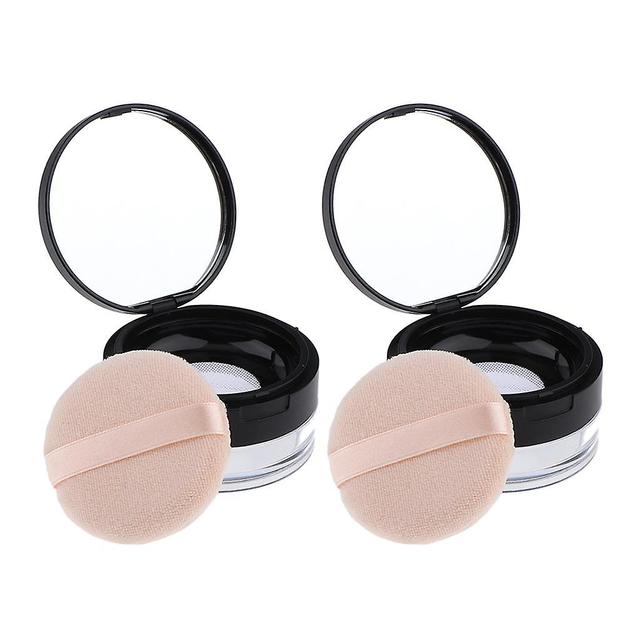 20g Empty Loose Powder Case Facial Blusher Container Jars W/ Puff Blender 2x on Productcaster.