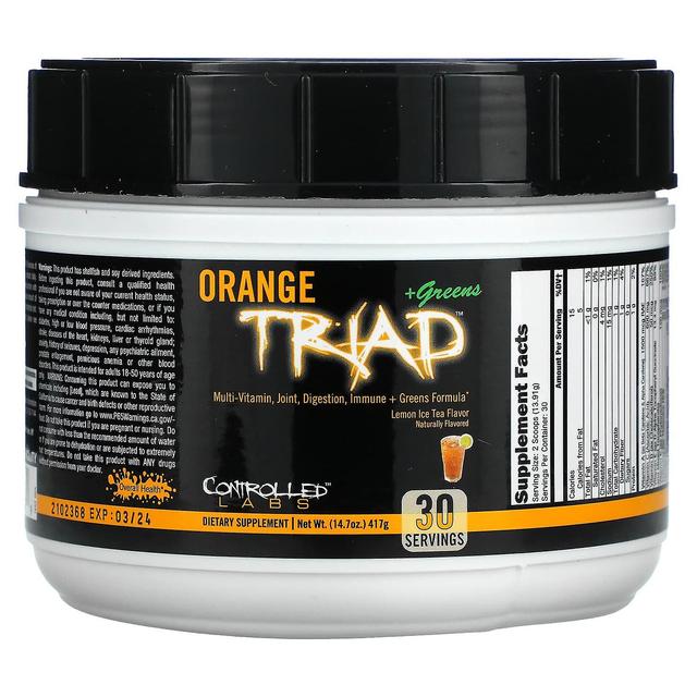 Controlled Labs, Orange Triad + Greens, Lemon Ice Tea, 14.7 oz (417 g) on Productcaster.