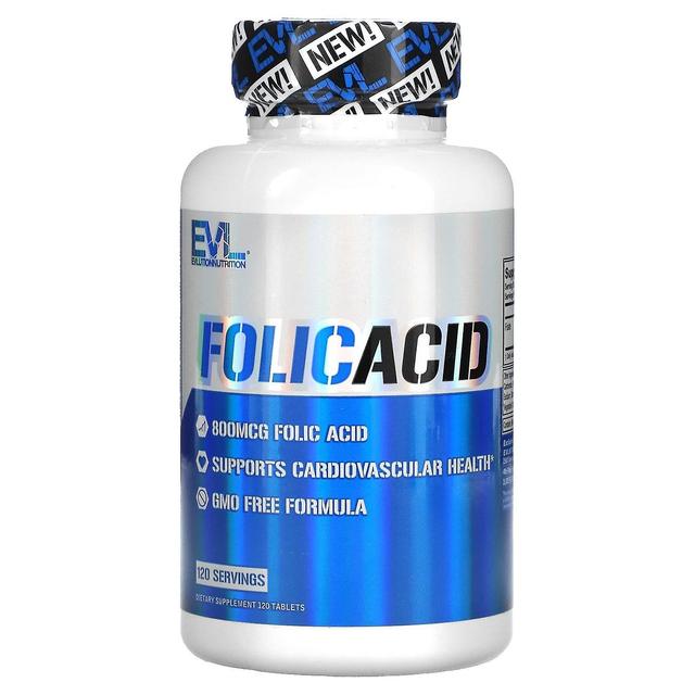 EVLution Nutrition, Acido folico, 800 mcg, 120 Compresse on Productcaster.