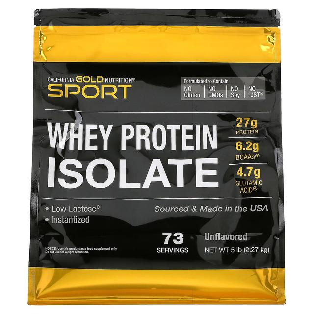 California Gold Nutrition, 100% Whey Protein Isolado, Sem sabor, 5 lb (2,27 kg) on Productcaster.