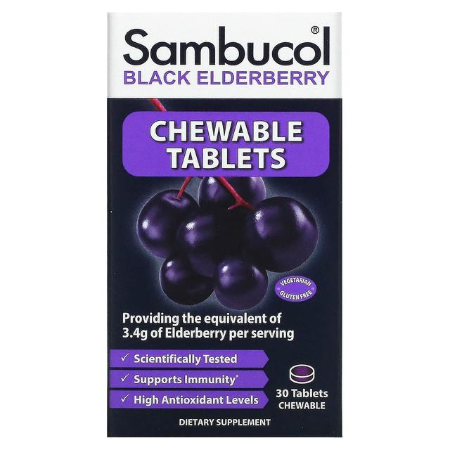 Sambucol, Black Elderberry, 30 Tablets Chewable on Productcaster.