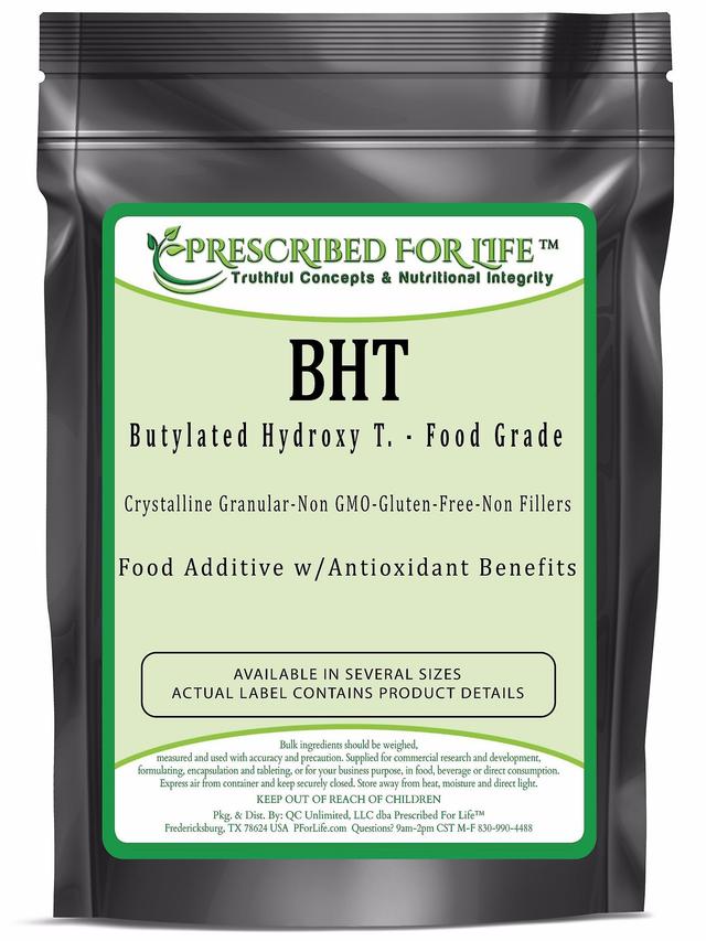 Prescribed For Life BHT-Butylated hydroxy T. krystallinsk granulat pulver-US Food Grade anti-oxidant 1 kg (2.2 lb) on Productcaster.