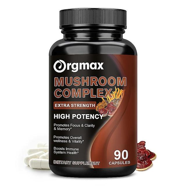 Tib Orgmax 10 Mushroom Complex Supplement For Nootropic Brain Memory & Focus Immune Booster Natural Energy & Stress Relief 1x90pcs 90pcs on Productcaster.