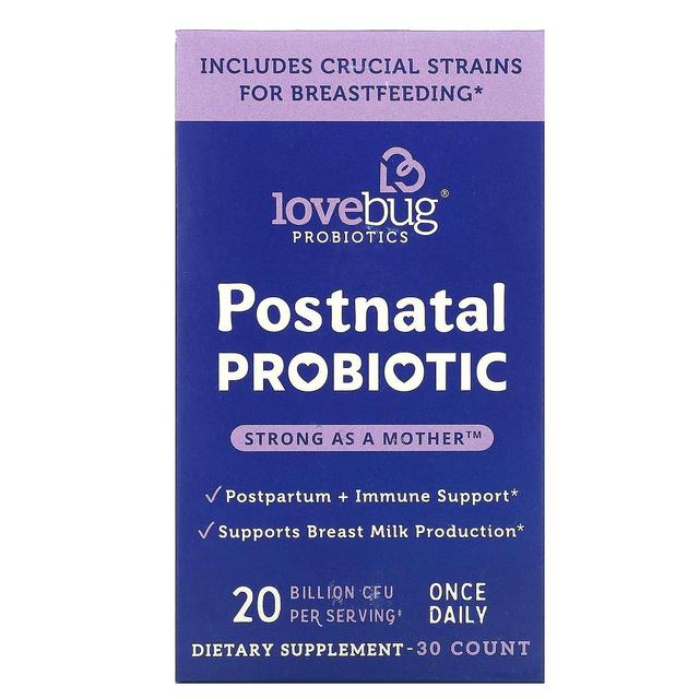 LoveBug Probiotics, Postnatal Probiotic, 20 Billion CFU, 30 Count on Productcaster.