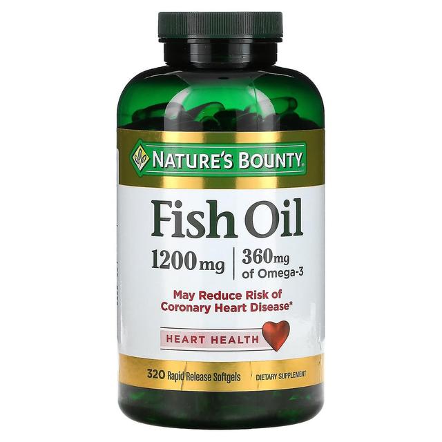 Natures Bounty Naturens dusør, fiskeolie, 1.200 mg, 320 Rapid Release Softgels on Productcaster.