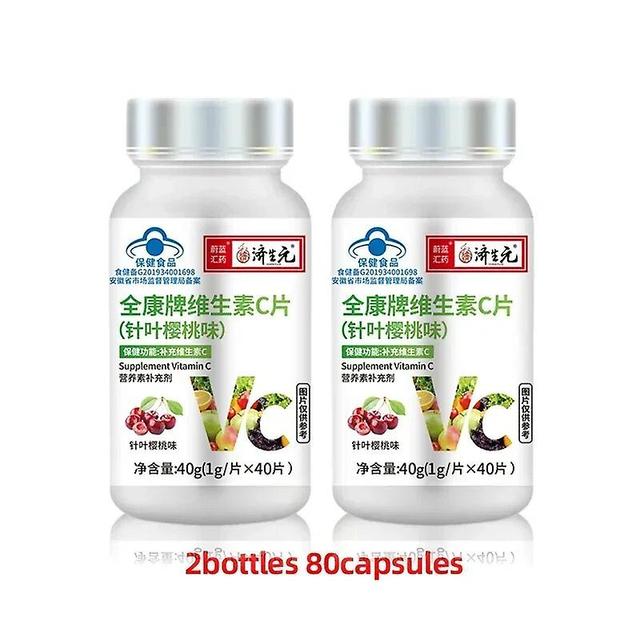 Jinzhaolai Vitamin C Tablets Health Food Vitamins Ascorbic Acid Supplements For Aldult Acerola Cherry Flavor 2Bottles on Productcaster.