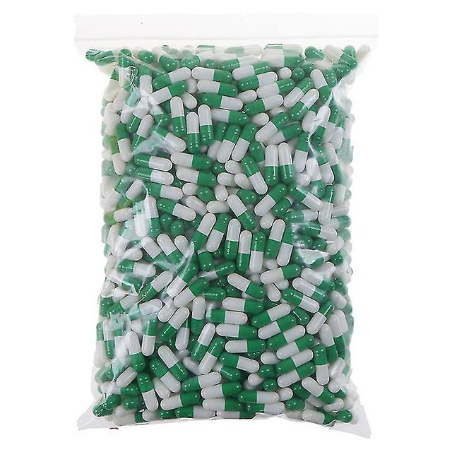 Winov 1000pcs Empty Hard Vacant Gelatin Capsule Size 0# Gel Medicine Pill Vitamin Green White on Productcaster.