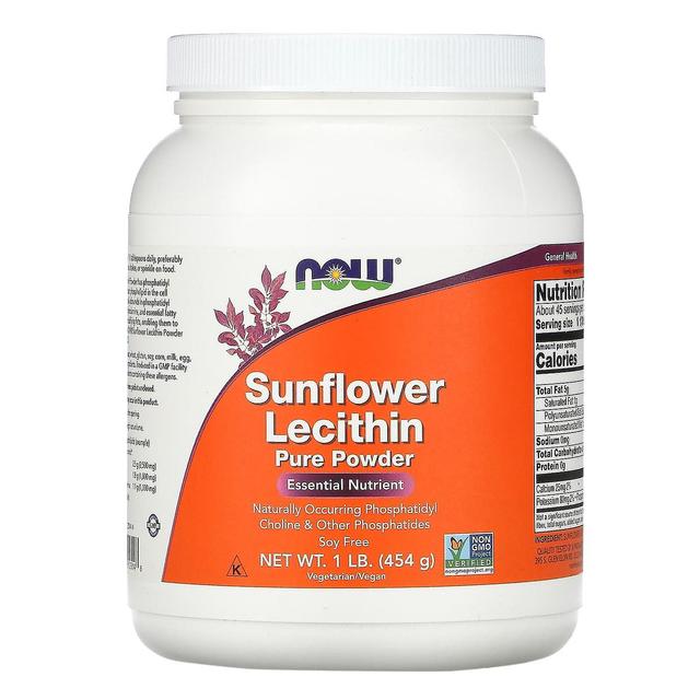 NOW Foods, Sunflower Lecithin, Pure Powder, 1 lb (454 g) on Productcaster.