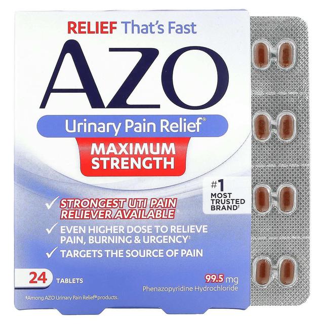 Azo, Urinary Pain Relief, Maximum Strength, 24 Tablets on Productcaster.