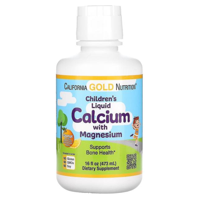 California Gold Nutrition, Children's Liquid Calcium with Magnesium, Orange, 16 fl oz (473 ml) on Productcaster.