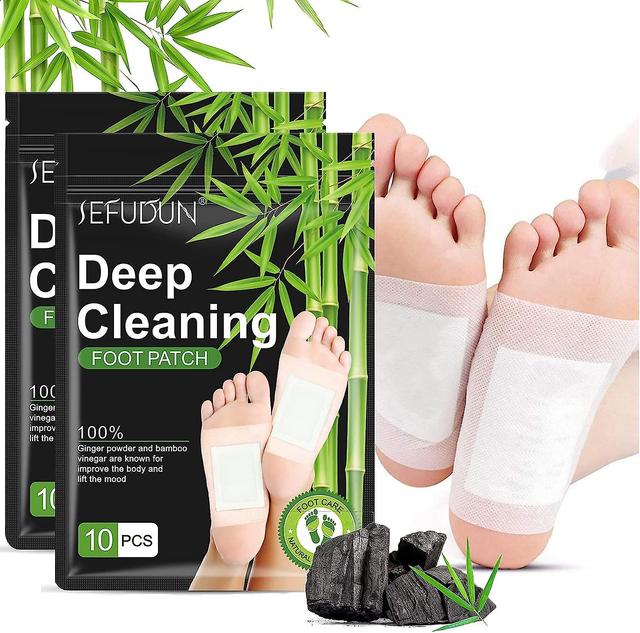 Detox Foot Patches 20pcs Deep Cleansing Foot Detox Pads Natural Bamboo Vinegar Ginger Detoxing Foot Patches For Remove Toxins And Impurities Cle... on Productcaster.