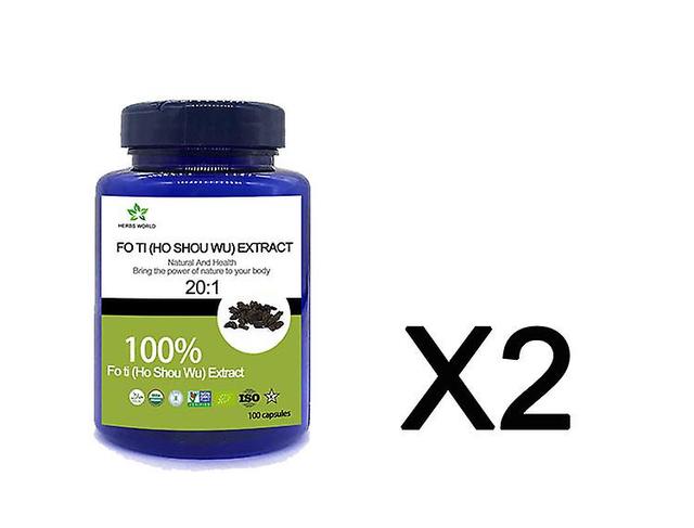 Vorallme Natural Fo Ti (ho Shou Wu) Extract Capsules, 100% Fo Ti (ho Shou Wu) Extract Powder 20:1 2 bottle 100pcs on Productcaster.