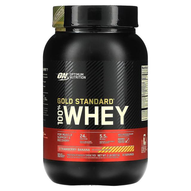 Optimum Nutrition, Gold Standard 100% Siero di Latte, Fragola Banana, 2 libbre (907 g) on Productcaster.