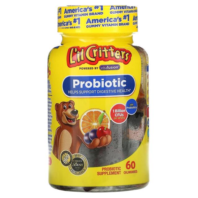 Lil Critters Bichos L'il, Probiótico com prebióticos, Cereja, Laranja e sabor de uva, 1 bilhão de CFUs, 60 Gummies on Productcaster.