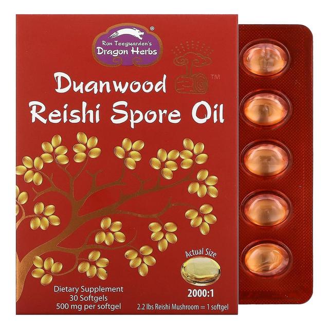 Dragon Herbs ( Ron Teeguarden ), Duanwood Reishi Spore Oil, 500 mg, 30 Softgels on Productcaster.