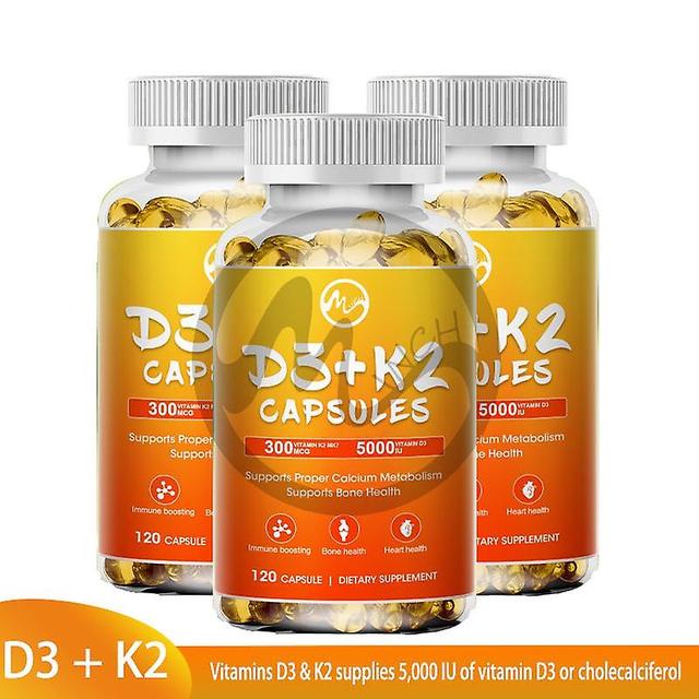 Tib Minch Vitamin D3 With K2 Complex Supplement Bone Supports Heart Health Immune Support Non Gmo 5000mg Iu 300 Mcg Muscle Function 30 Per 3 Bottels on Productcaster.