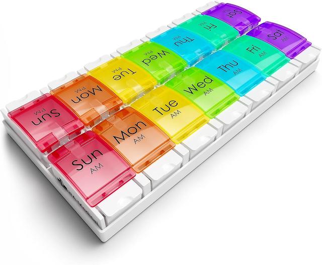 Medical Weekly Pill Box Organiser/Reminder for Medicines Supplements, Vitamins, 7days, 2 compartments per Day on Productcaster.