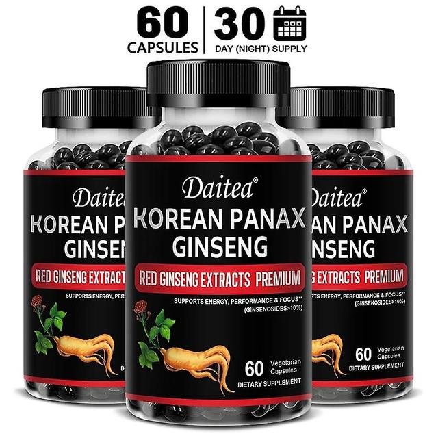 Sofirn Daitea Korean Red Ginseng Extract Capsules, Energy Supplement for Men and Women, Supports Healthy Energy, Immune Support 60 count-3 bottle on Productcaster.