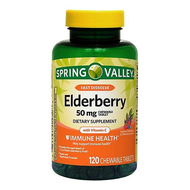 Spring valley fast dissolve elderberry chewable tablets, 50 mg, 120 ct on Productcaster.