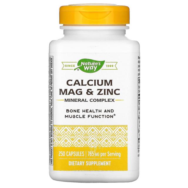 Nature's Way, Calcium, Mag & Zinc, Mineral Complex, 765 mg, 250 Capsules on Productcaster.