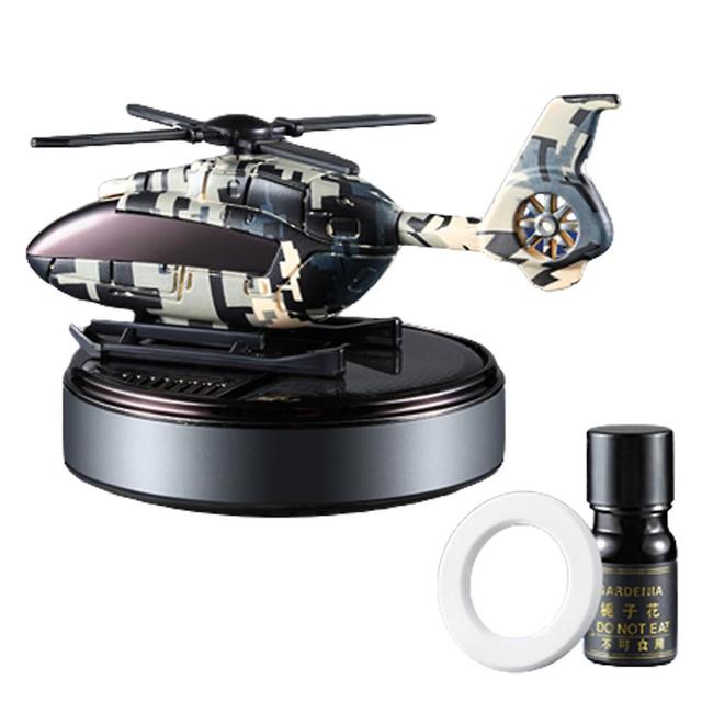 Personalized Solar Car Perfumes With Helicopter Car Perfumes Diffuser Ornament For Car Auto Decor Black on Productcaster.