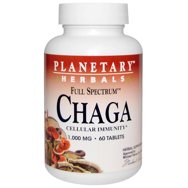 Planetary Herbals Planetariske urter, Fuldt spektrum, Chaga, 1.000 mg, 60 tabletter on Productcaster.