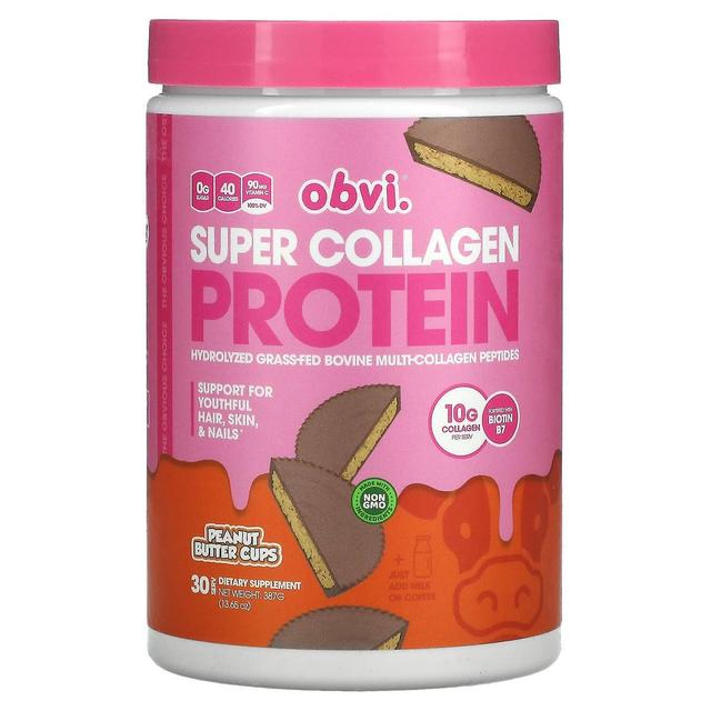 Obvi, Super kollagenprotein, jordnötssmörkoppar, 13.65 oz (387 g) on Productcaster.