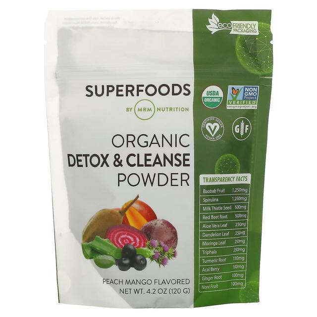 MRM Nutrition, Organic Detox & Cleanse Powder, Pêssego Manga, 4,2 oz (120 g) on Productcaster.