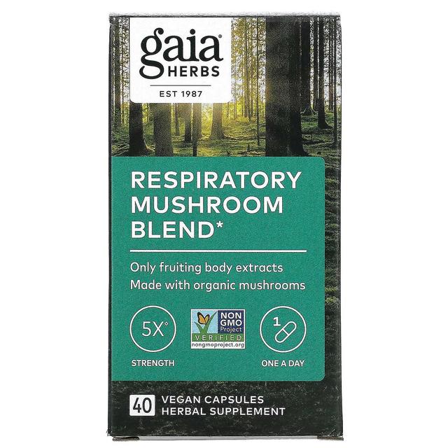 Gaia Herbs, Mistura de Cogumelos Respiratórios, 40 Cápsulas Veganas on Productcaster.