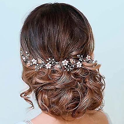 Jiekesen Accessoires De Cheveux Pour Femmes Avec Des Feuilles De Vigne, Des Fleurs, Des Perles Et Des Dcorations D'opale Pour Le Mariage eller Rose... on Productcaster.